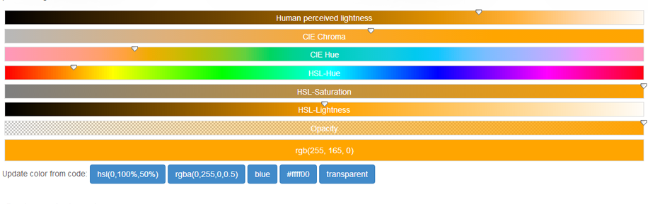 jQuery Color Picker Sliders